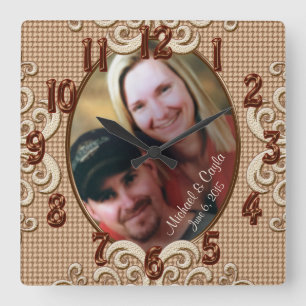 Horloge Carrée Personalized Wedding Clock