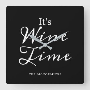Horloge Carrée Personnalisation de l'époque moderne du vin noir 