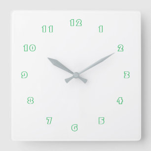 Horloge Carrée Personnalisé Vos Couleurs Numéros Police Texte 