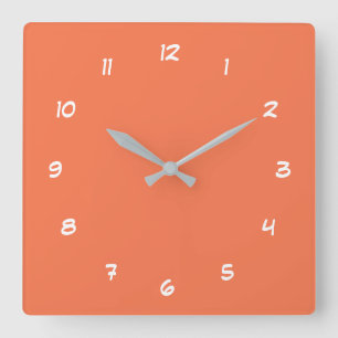 Horloge Carrée Personnaliser vos couleurs Numéros Police Personn