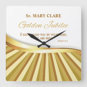 Horloge Carrée Personnalisez, jubilé d'or de la vie religieuse