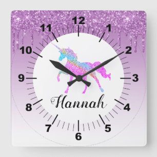 Horloge Carrée Personnalisez votre propre papier à Parties scinti