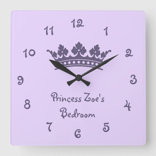 Horloge Carrée Personnalité de Purple Princesse Girl (Recto)