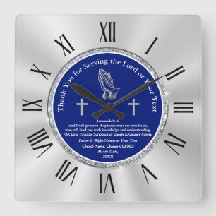 Horloge Carrée Personnalité du pasteur Appreciation Day Venin Ide