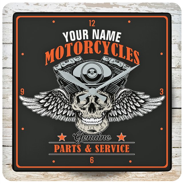 Horloge Carrée Personnalized Biker Flying (Créateur téléchargé)