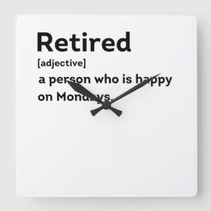 Horloge Carrée Personne de définition retraitée qui est heureus