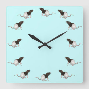 Horloge Carrée Pet Rat Painting