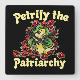 Horloge Carrée Petrifier la méduse féministe patriarcale
