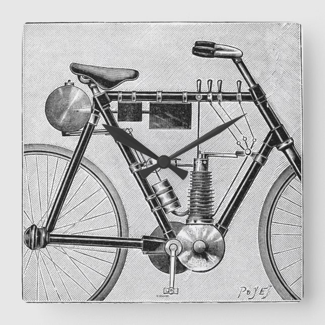 Horloge Carrée Petrolette Omega Motorcycle 1895 (Recto)