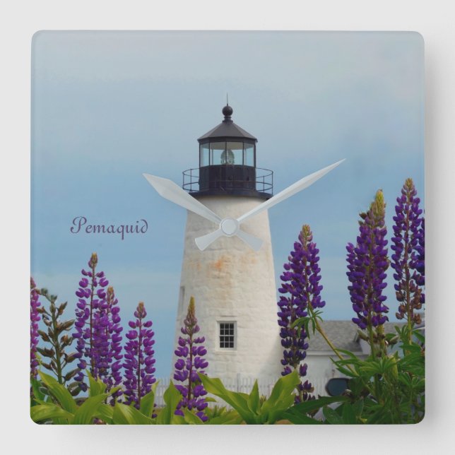 Horloge Carrée Phare de Pemaquied Point Plum Bristol Maine (Recto)
