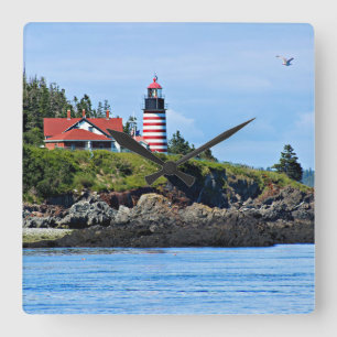 Horloge Carrée Phare principal occidental de Quoddy, Maine