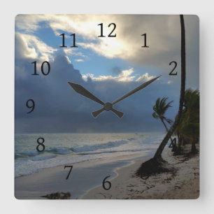 Horloge Carrée Photo 20 ocean beach