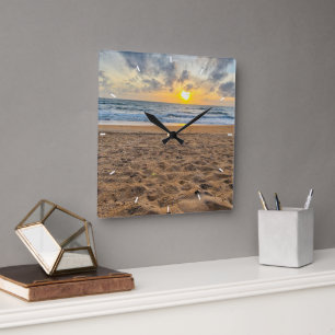 Horloge Carrée Photo Custom Family Personalized Wall Clock