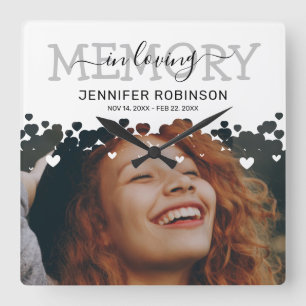 Horloge Carrée Photo Memorial Keepsake