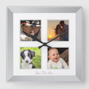 Horloge Carrée Photo moderne de Frame Wall Clock
