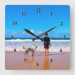 Horloge Carrée Photo personnalisée - Votre propre design - J'aime