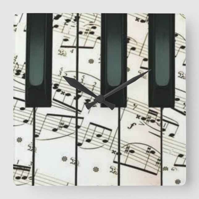 Horloge Carrée Piano throw pillow (Recto)