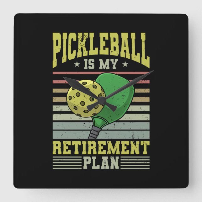 Horloge Carrée Pickleball (Recto)