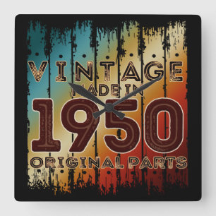 Horloge Carrée pièces d'origine vintage 1950