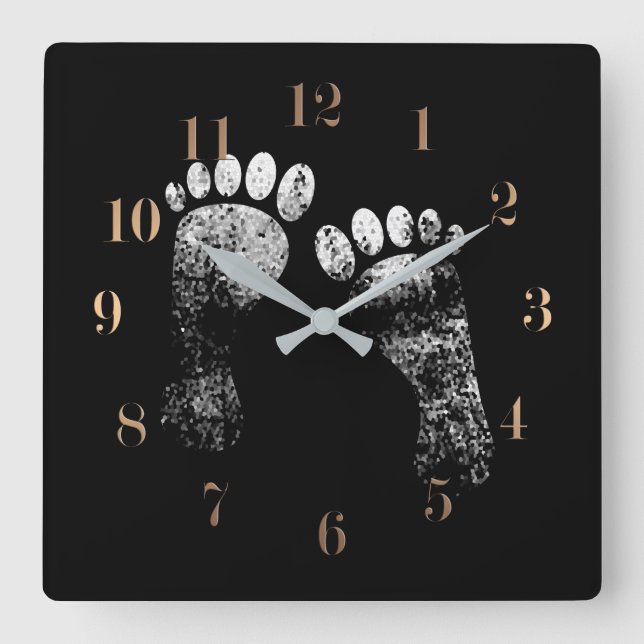 Horloge Carrée Pieds favoris (Recto)