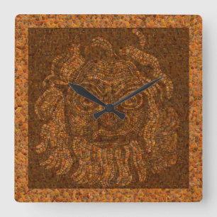 Horloge Carrée Pierre de Mosaïque grecque