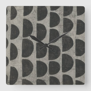 Horloge Carrée Pierre - demi-cercles