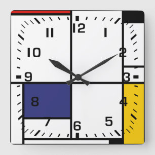 Horloge Carrée Piet Mondrian, Tableau 1