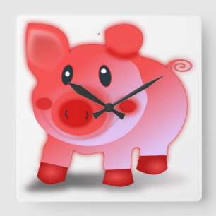 HORLOGE CARRÉE PIGGY PIGLET