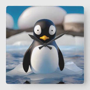Horloge Carrée Pingouin