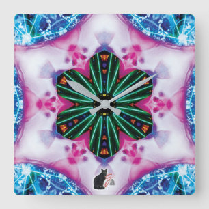Horloge Carrée Pinkie Kaleidoscope
