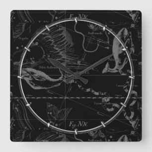 Horloge Carrée Pisces Constellation Map Hevelius 1690 Engraving