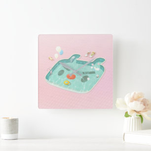 Horloge Carrée Piscine