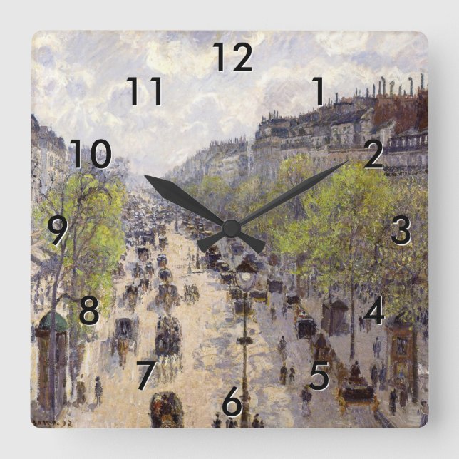 Horloge Carrée Pissarro - Boulevard Montmartre, Printemps (Recto)