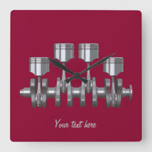 Horloge Carrée Piston Crankshaft