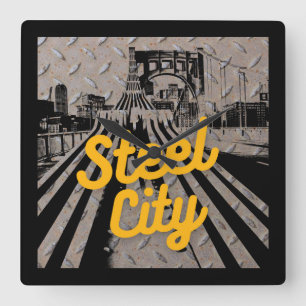Horloge Carrée Pittsburgh Steel City Bridge Skyline Pennsylvanie 