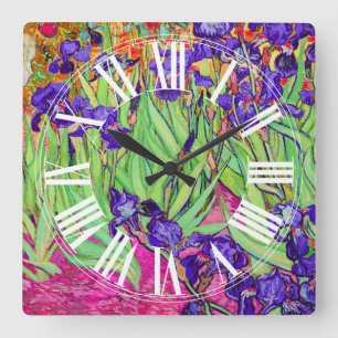 Horloge Carrée PixDezines van gogh iris/st. remy