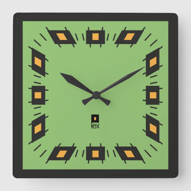 Horloge Carrée PIXELAT PREMIÈRE SÉRIE LEX par masanser (Recto)