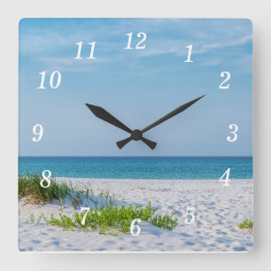 Horloge Carrée Plage de sable blanc Floride littoral