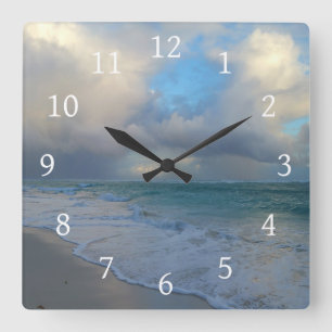 Horloge Carrée Plage d'océan de la photo 21