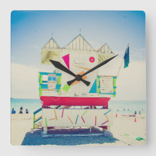 Horloge Carrée Plage du sud de la tour de maître nageur, Miami