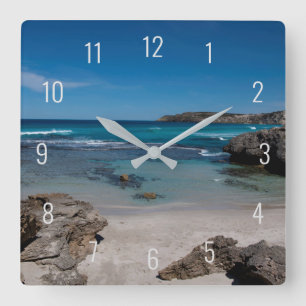 Horloge Carrée Plage Paradise Océan Océan Océan Eté Australie