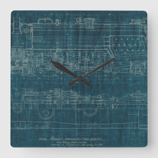 Horloge Carrée Plan directeur du train I (Recto)