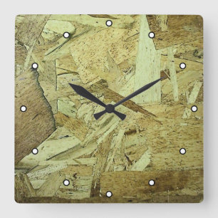 Horloge Carrée Plaque de contreplaqué OSB avec points