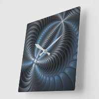 Plastique bleu gris 3D Fractal Art moderne Abstrai