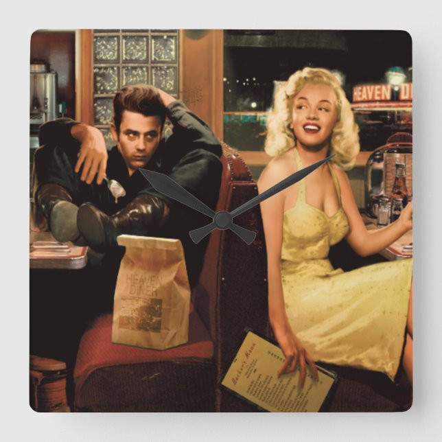 Horloge Carrée Plat bleu (Recto)