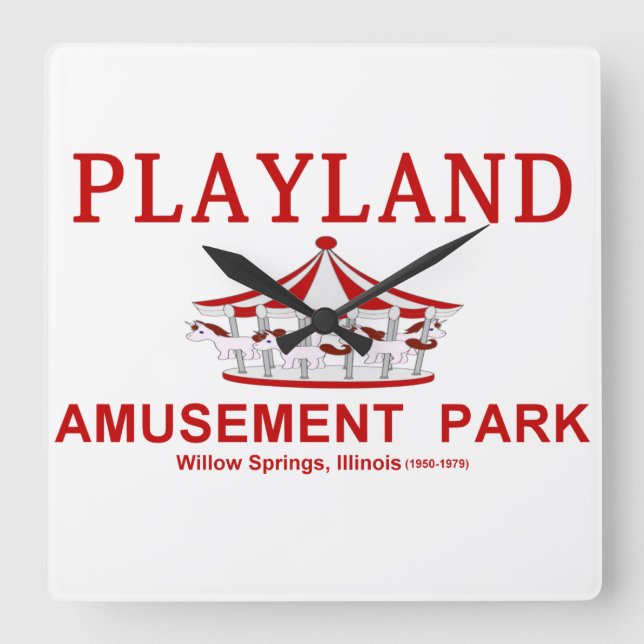 Horloge Carrée Playland Amusement Park, Willow Springs, IL (Recto)