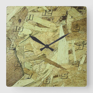 Horloge Carrée Plywood de carte à puce OSB