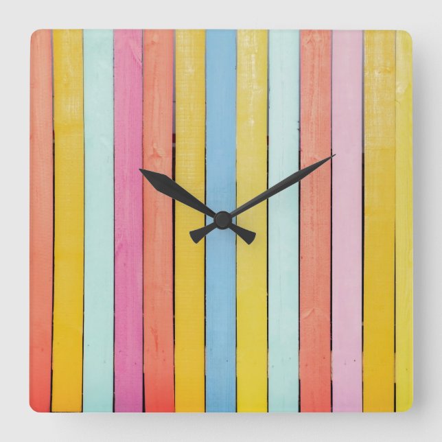 Horloge Carrée Poches De Clôture Peintes À La Main (Recto)