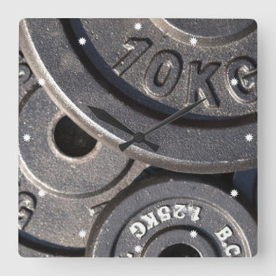 Horloge Carrée Poids de la salle de sport