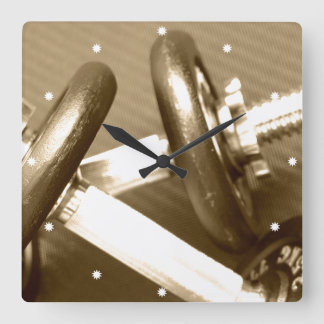 Horloge Carrée Poids d'haltère de gymnase